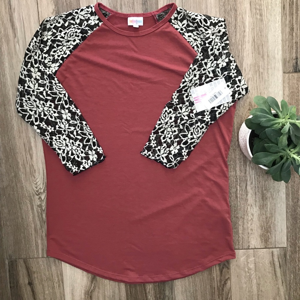 Lularoe Black & White Lace Sleeve Randy - Unicorn!